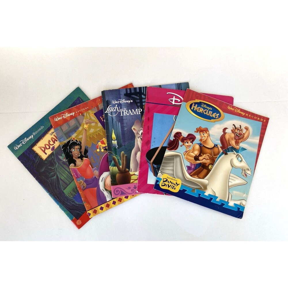 Vintage Walt Disney Story Books Read-Along Classics Hercules, Pocahontas, & More